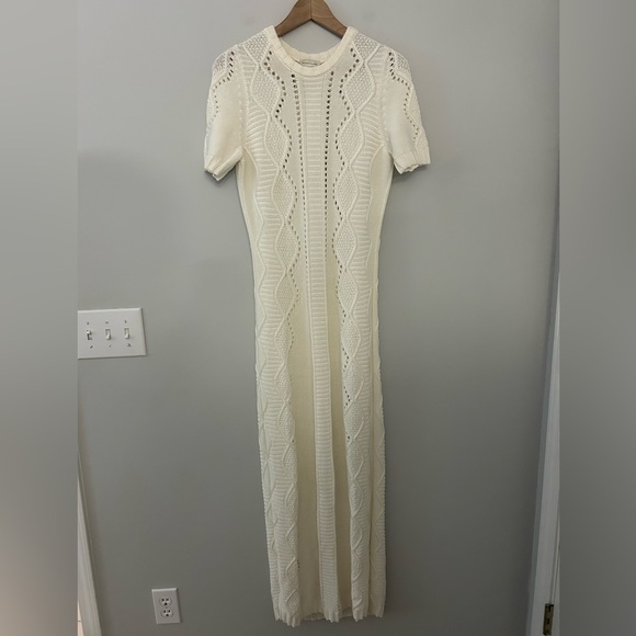 Maison Ullens White Knit Sweater Maxi Dress - Picture 1 of 6